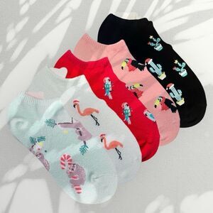 Holiday 5-Pack No-Show Socks NWOT